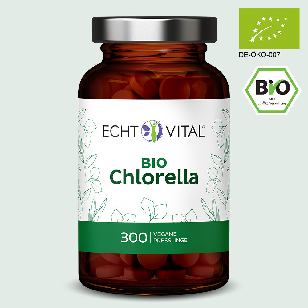 Bio Chlorella - 1 Glas mit 300 Presslingen