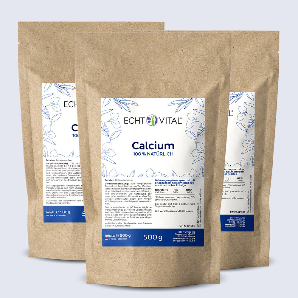 Calcium - 3 Beutel mit je 500 g Pulver