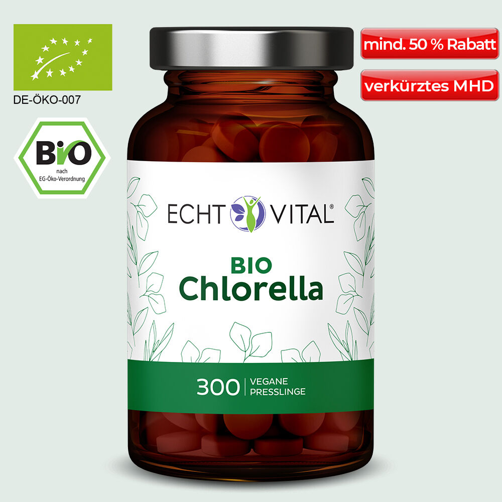 Bio Chlorella - 1 Glas mit 300 Presslingen