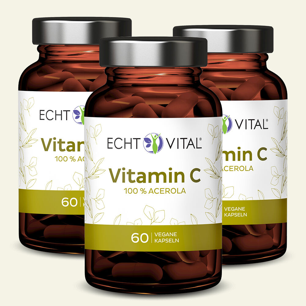 Vitamin C - 3 Gläser mit je 60 Kapseln
